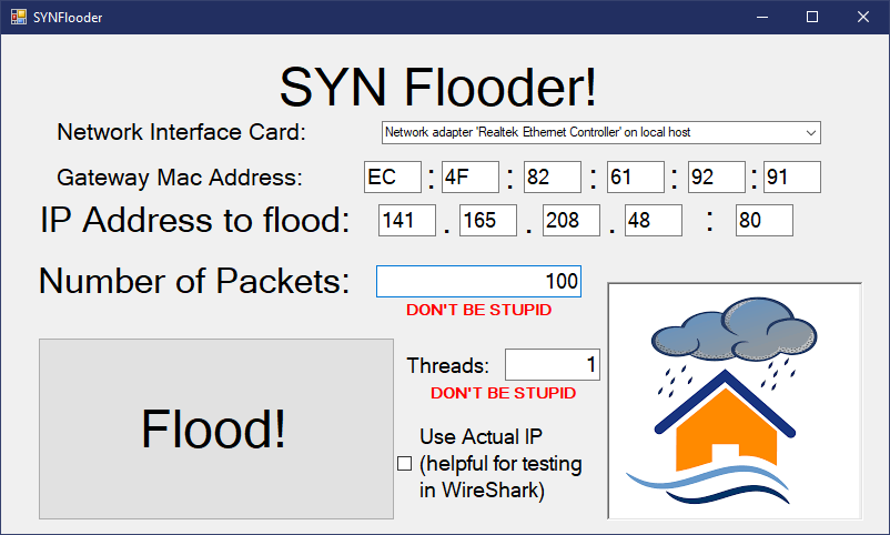 Syn Packet Flooder